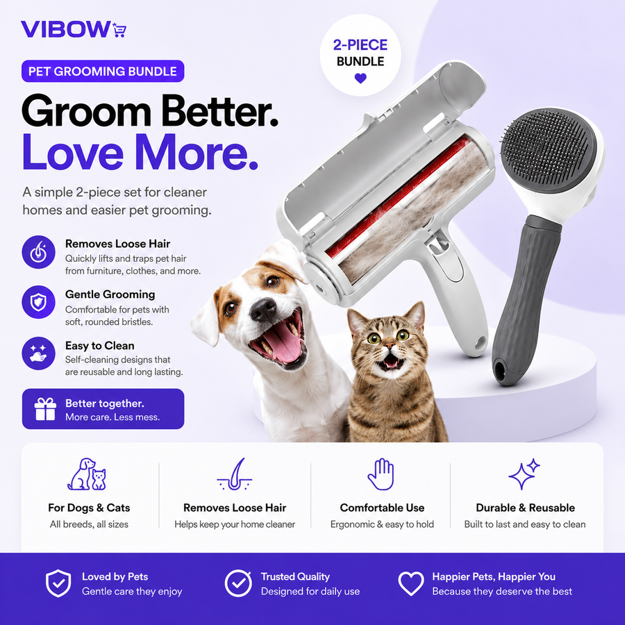 VIBOW Pet Grooming Bundle 2 Piece Bundle