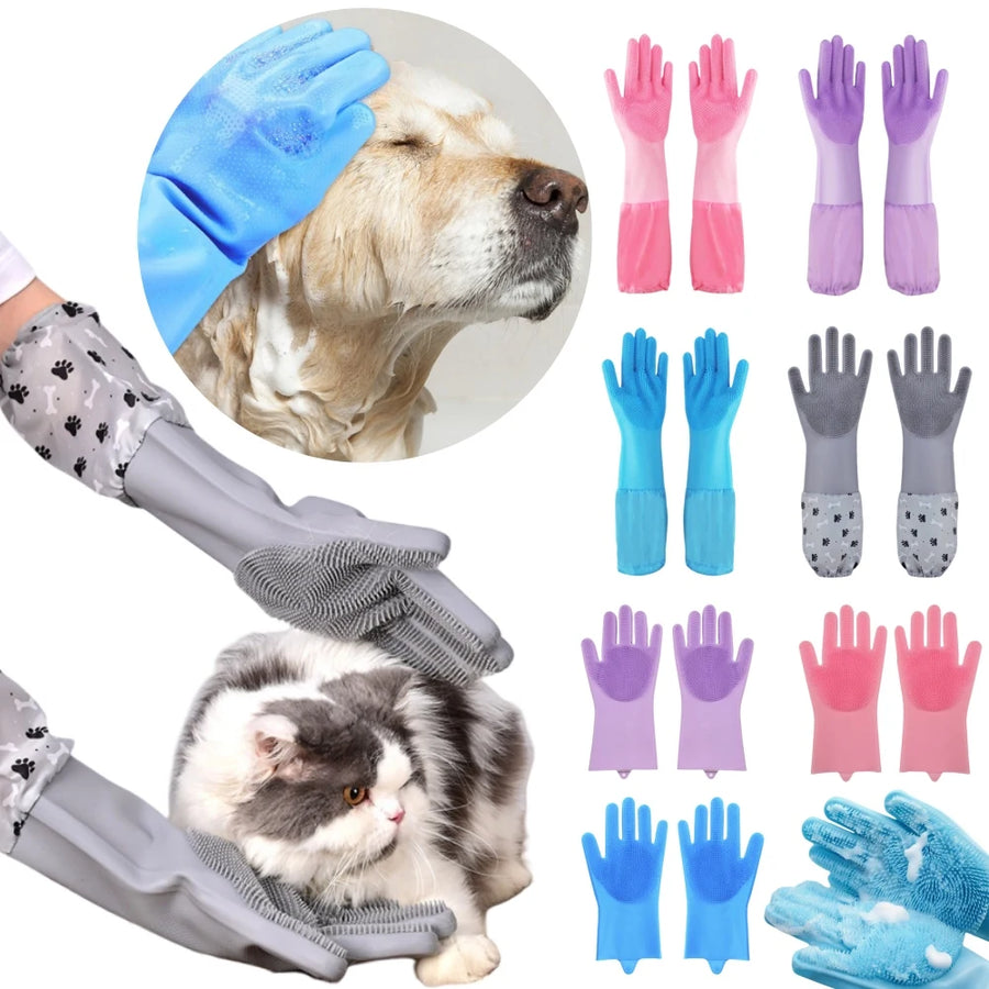 VIBOW Silicone Pet Grooming Gloves