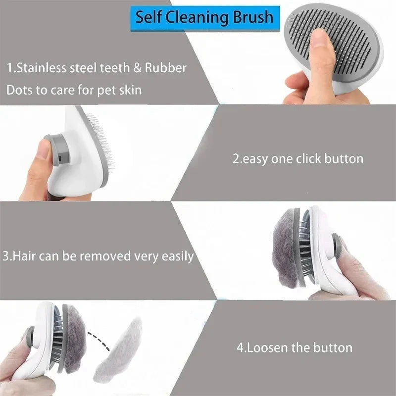 VIBOW Self-Cleaning Pet Grooming Comb