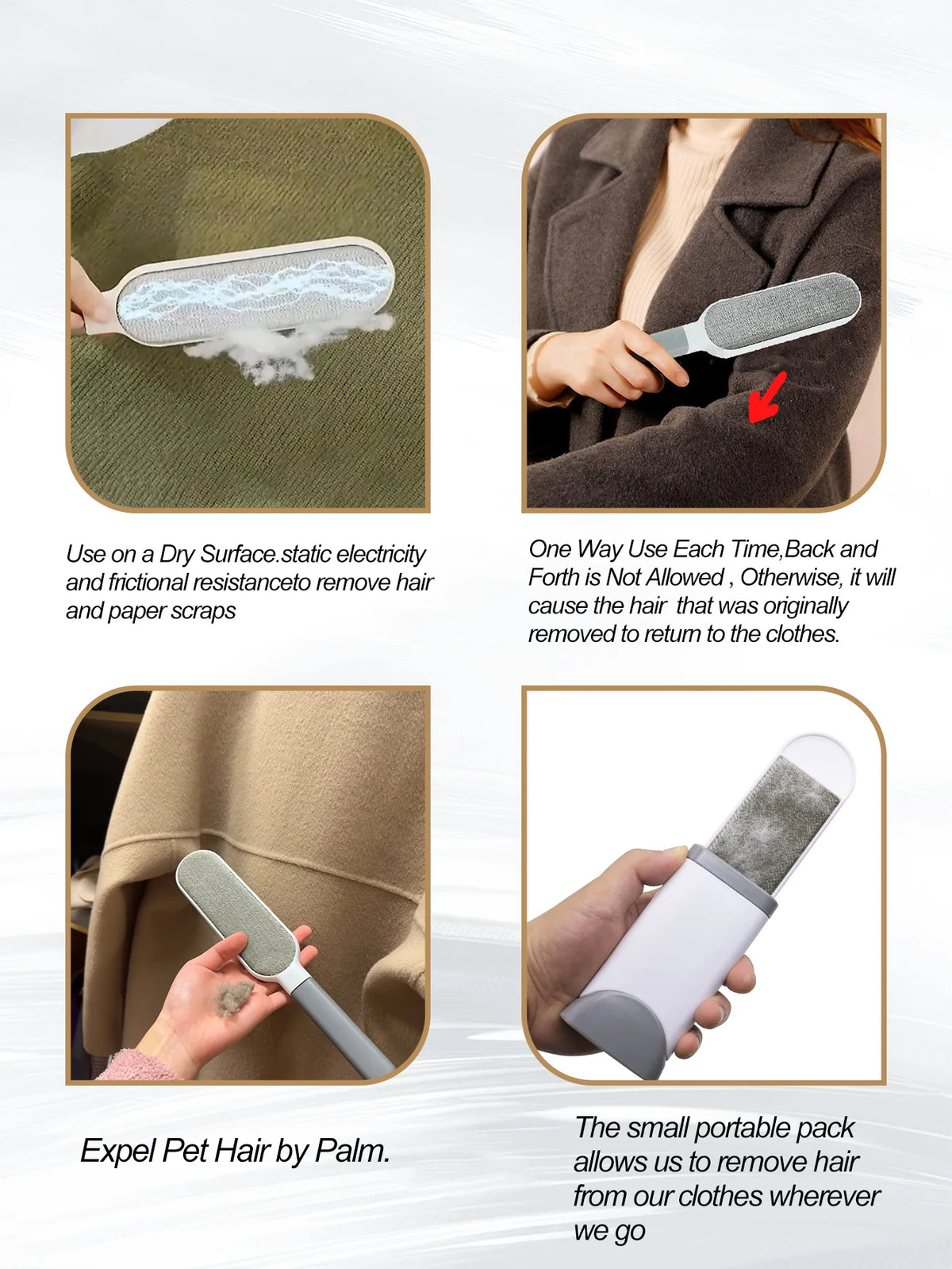 Double-Sided Pet Hair Remover Brush