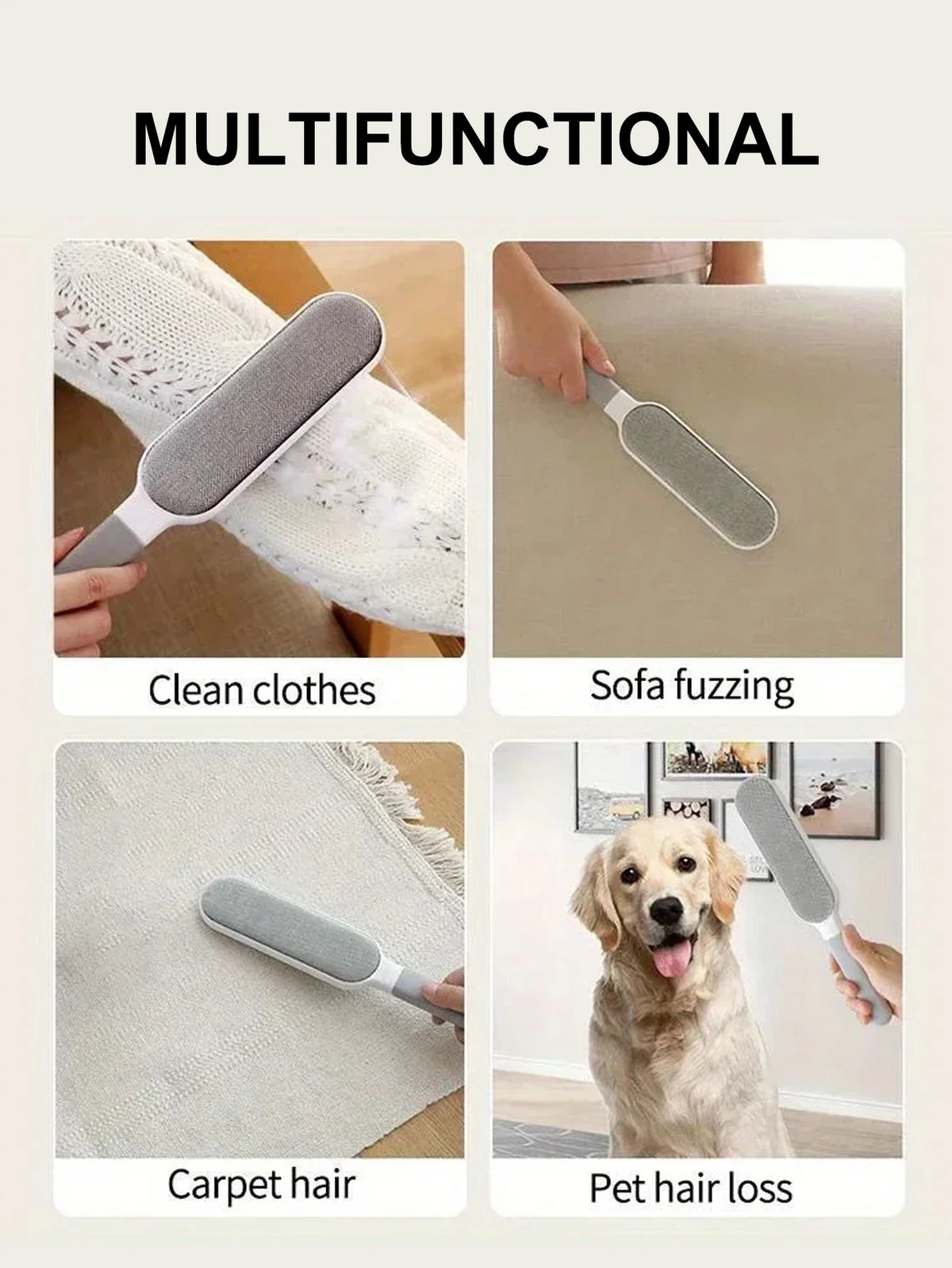Double-Sided Pet Hair Remover Brush