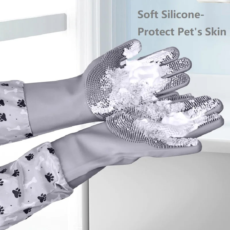 VIBOW Silicone Pet Grooming Gloves