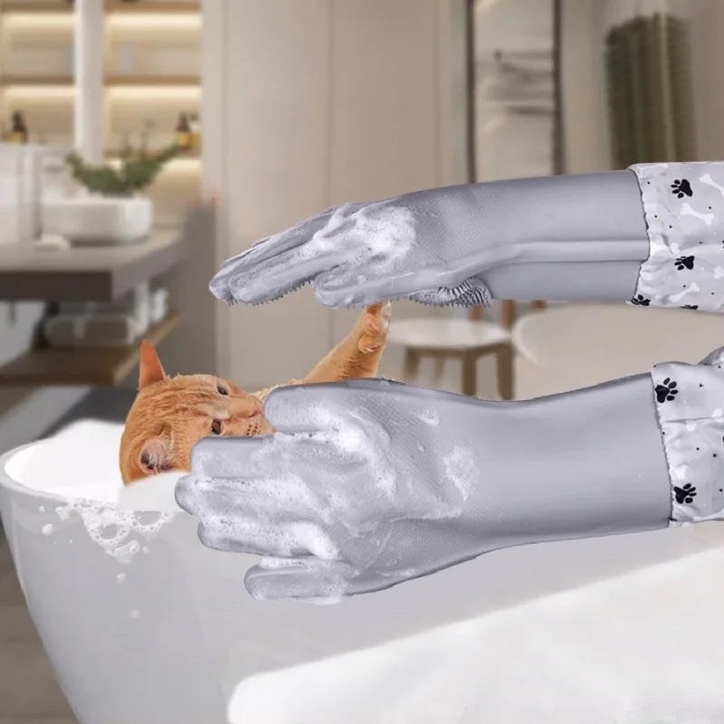 VIBOW Silicone Pet Grooming Gloves